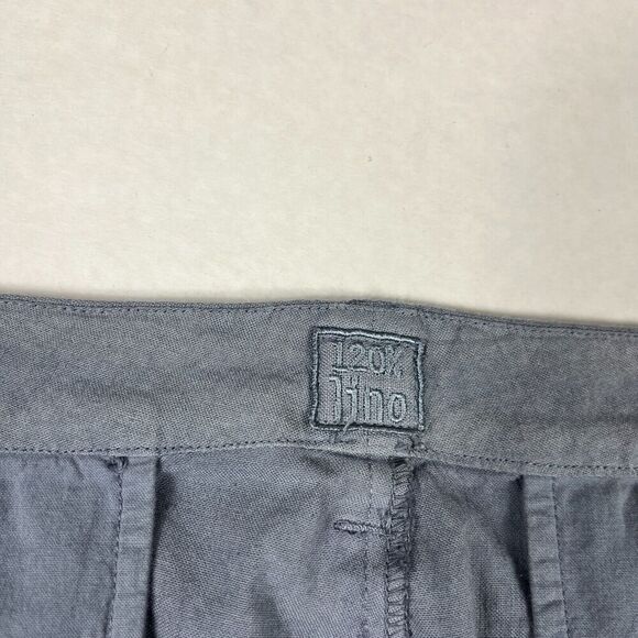 120 Lino Womens Linen Blend Ankle Pants Blue Slim Leg Trousers Size 48 12 US * - Picture 4 of 12